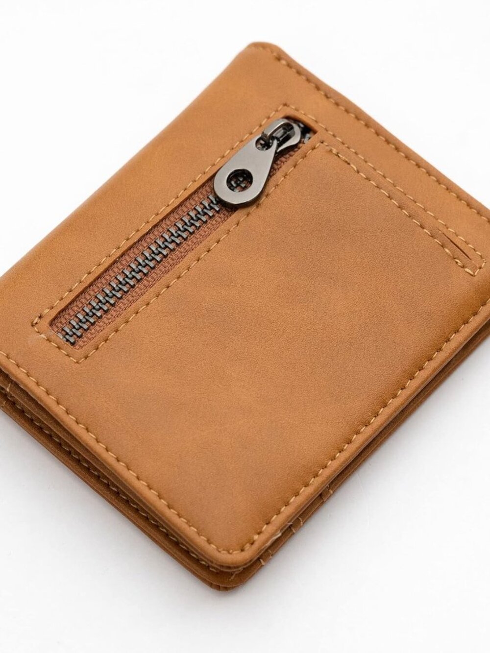 Alldaily Unisex Faux Leather RFID Wallet Slim Compact Bifold Tan